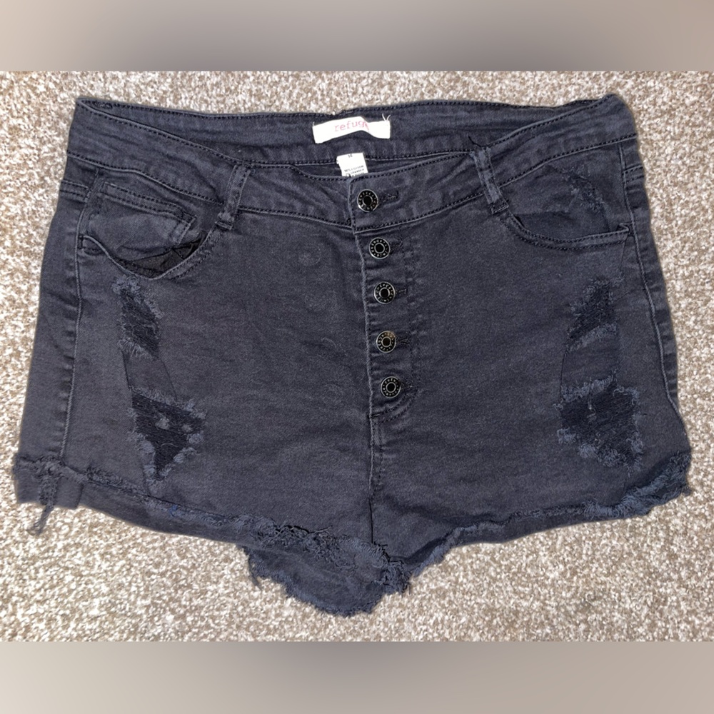 Refuge Women's Black Jean Shorts